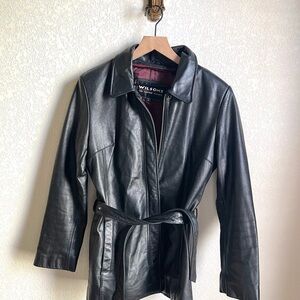 Wilson Black Leather Coat